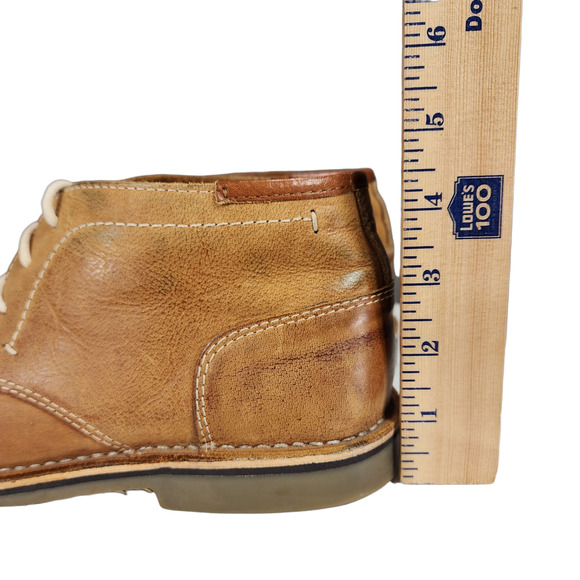 Steve Madden Chukka Boot sz 10 Men Hestonn 217 Tan Beige Leather Distressed Lace - Picture 10 of 11